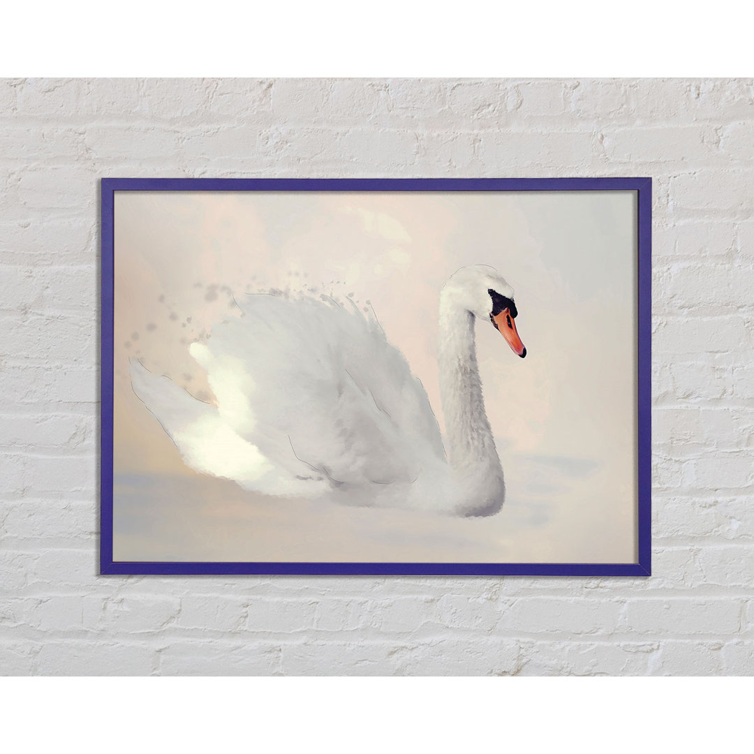 Ethelyn Stunning Swan Splash Gerahmter Druck Wandkunst