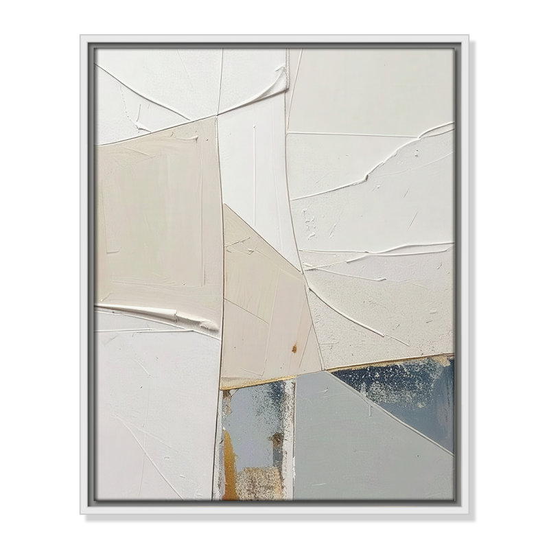 «Plastering II» par Alonza Saunders, Toile avec cadre, Flotteur blanc, L 17,5 po x H 21,5 po