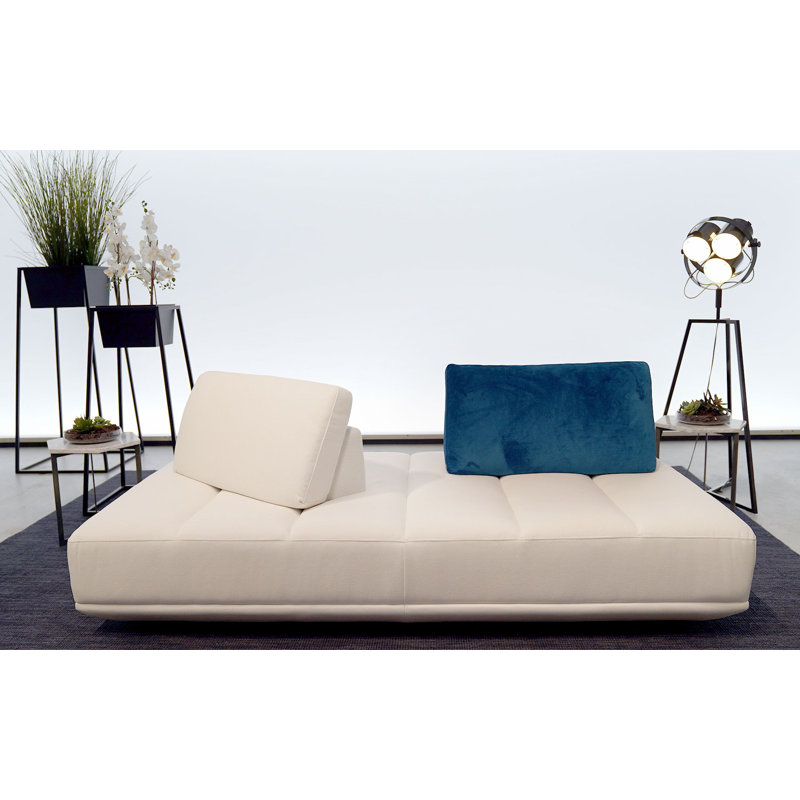 Longmont Leather L-Shaped Sectional with Ottoman Symmetrical