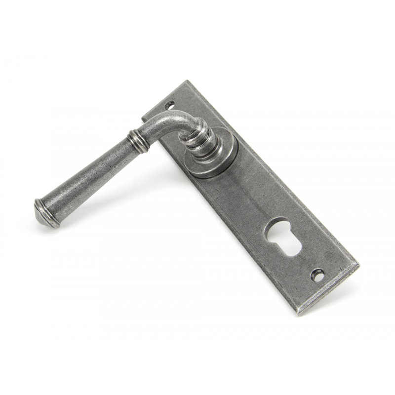 Regency Lock Door Handle Kit, Pewter Patina