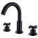 Circular Double Cross Handles Widespread Bathroom Faucet