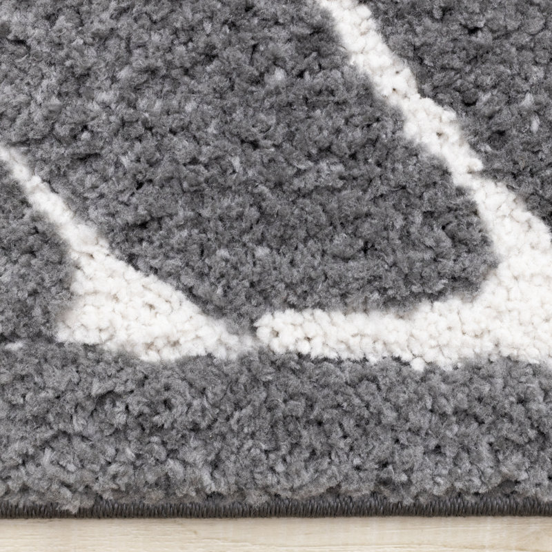 Tapis intérieur neutre gris et blanc Latasia, Rectangle 5 pi 3 po x 7 pi 7 po