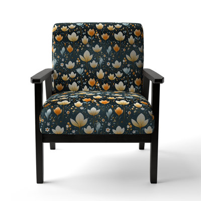 Fauteuil d'appoint rembourré style scandinave botanique Collage III