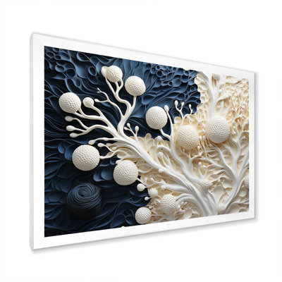 Art mural blanc et bleu corail I - Coastal Coral Under Water