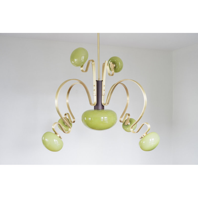 Coronette 7, Tige de suspension de 42 po, Pistachio, Waxed Brass