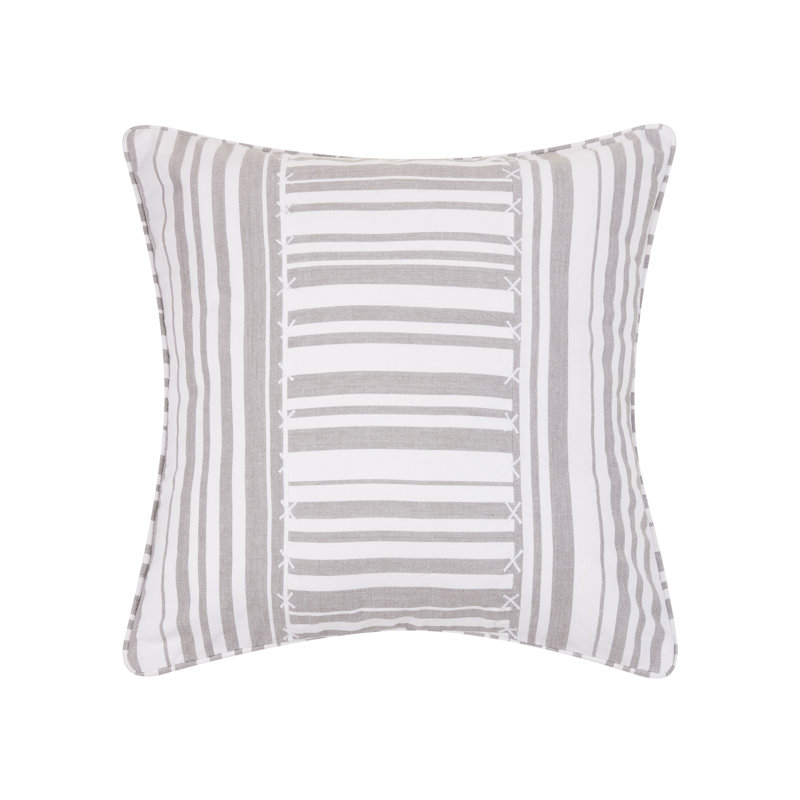 Gray Stripe Patch Pillow