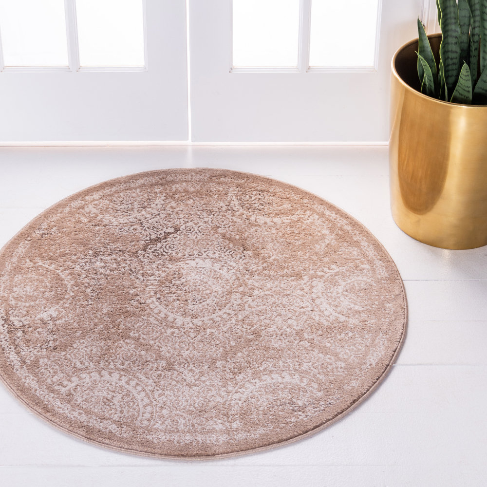 Mathieson Geometric Beige Area Rug World Menagerie Rug 