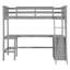 Lit mezzanine simple peu encombrant avec bureau et tablettes intégrés-756725502