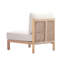 Fauteuil club en bois d'acacia avec corde et coussin