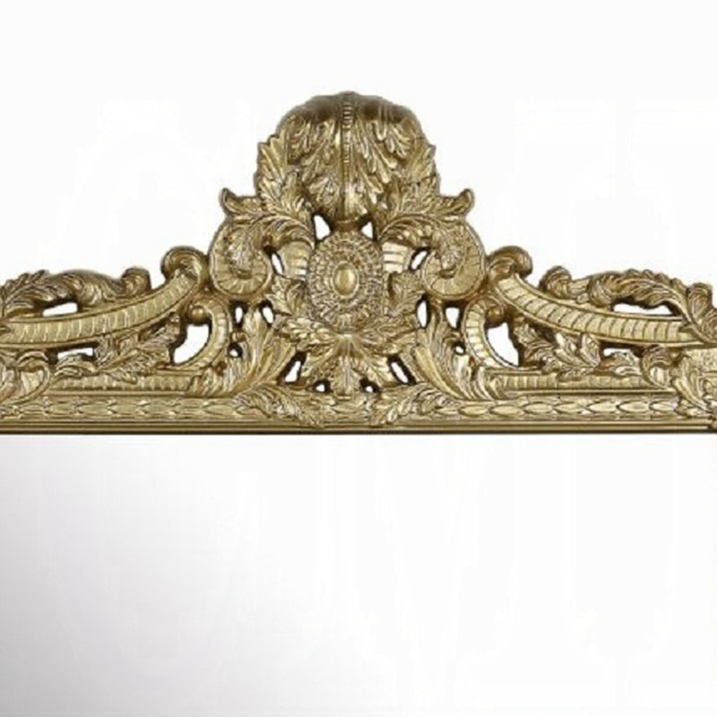 Miroir mural Rexx, sculptures florales en résine dorée 44X61