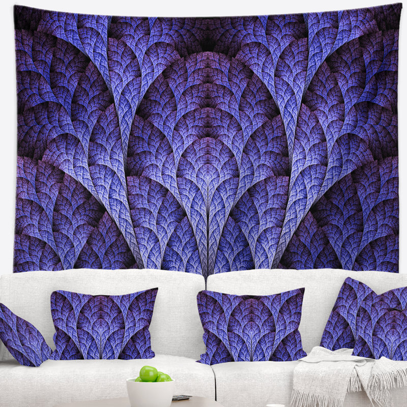 Tapisserie abstraite mauve exotique, H 32 po x l 39 po, Vert