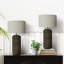 50.5cm Living Room Table Lamp with Ceramic Base, Bedside Buffet Lamp for Bedroom with Linen Shade-94954743