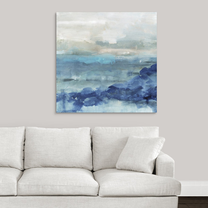«Sea Swell I», peinture sur toile, Toile tendue, H 36 po x l 36 po, Sans cadre