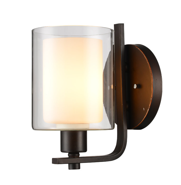Pittsfield Armed Sconce, Opal, Bronze