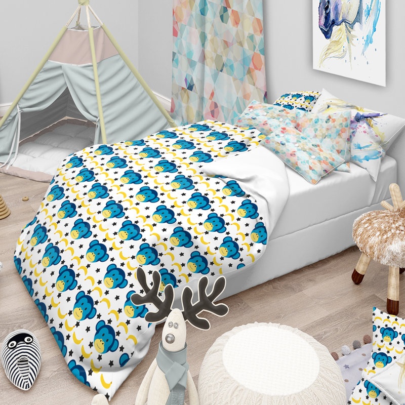 Ensemble de housse de couette tropical kids, Housse de couette double / grand et 2 taies
