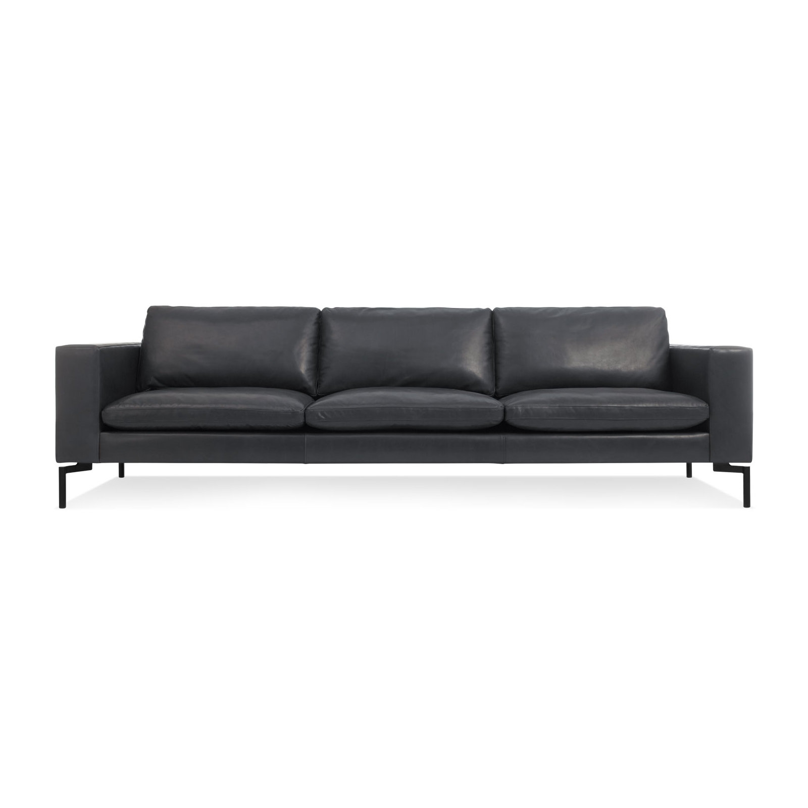 New Standard Upholstered Sofa, Granite Genuine Leather, 32" H x 104" W x 35" D