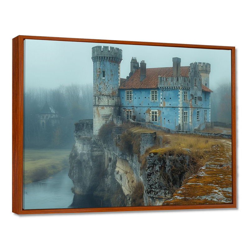 Pieper - Castles Wall Art Living Room, Toile avec cadre flottant brun, H 24 po x l 32 po x P 1 po