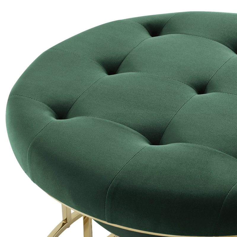 Ensemble de 2 repose-pieds en velours Carlotta, Velours vert