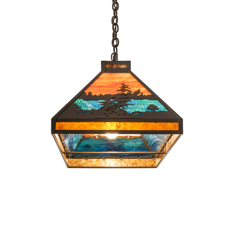 36" Long Tall Pines Oblong Pendant