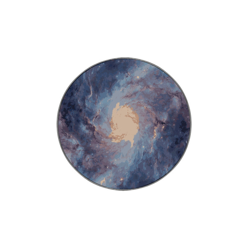 Tapis gris soyeux et moelleux, Rond 6 pi