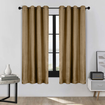 Modern Linen Inspired Classic Solid 100% Polyester Room Darkening Curtain Panel
