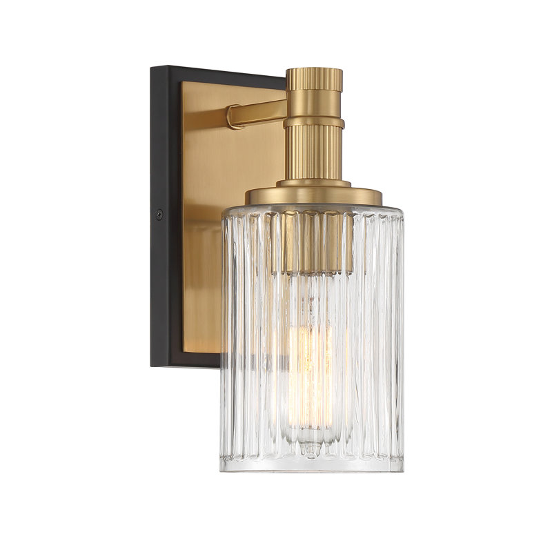 Bromford Vanity Light in Matte Black/Warm Brass, Matte Black/Warm Brass