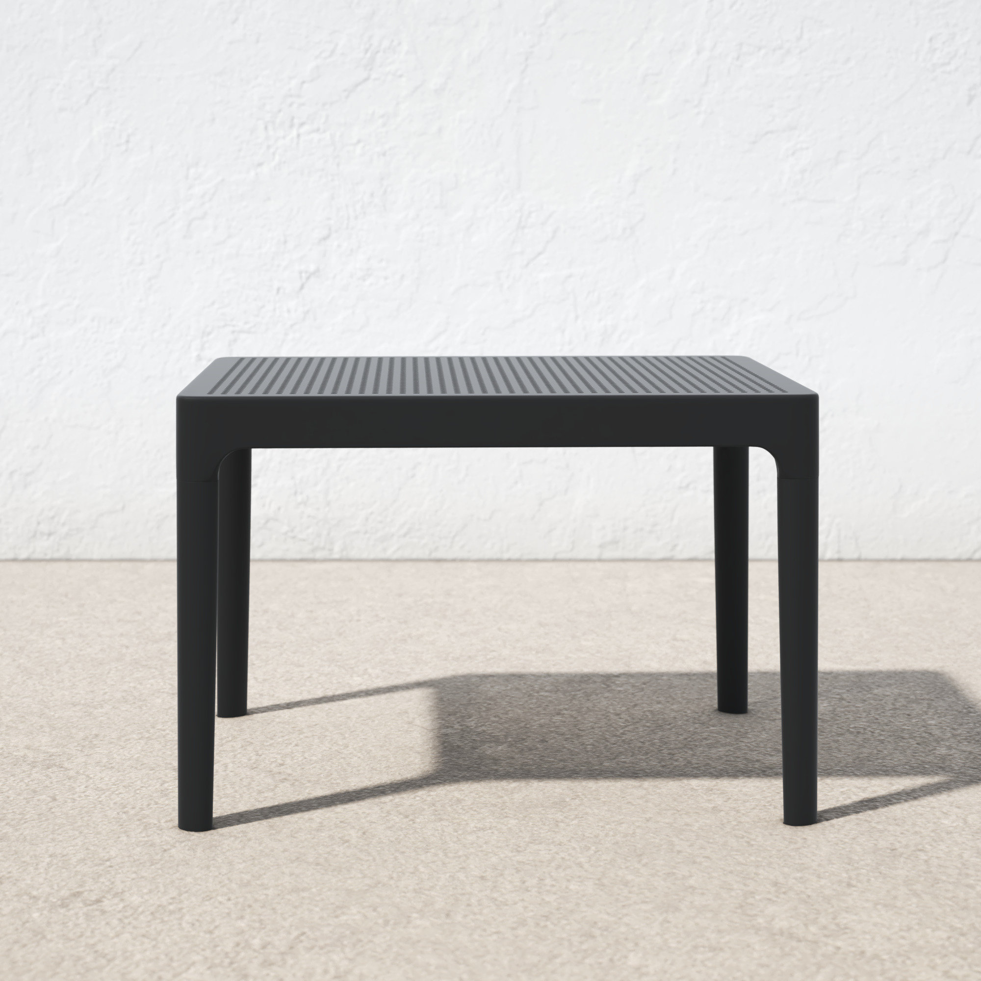Farrah 23.6'' Plastic / Acrylic Outdoor Coffee Table, Black, 23.6"W x 15.7"H x 19.6"L
