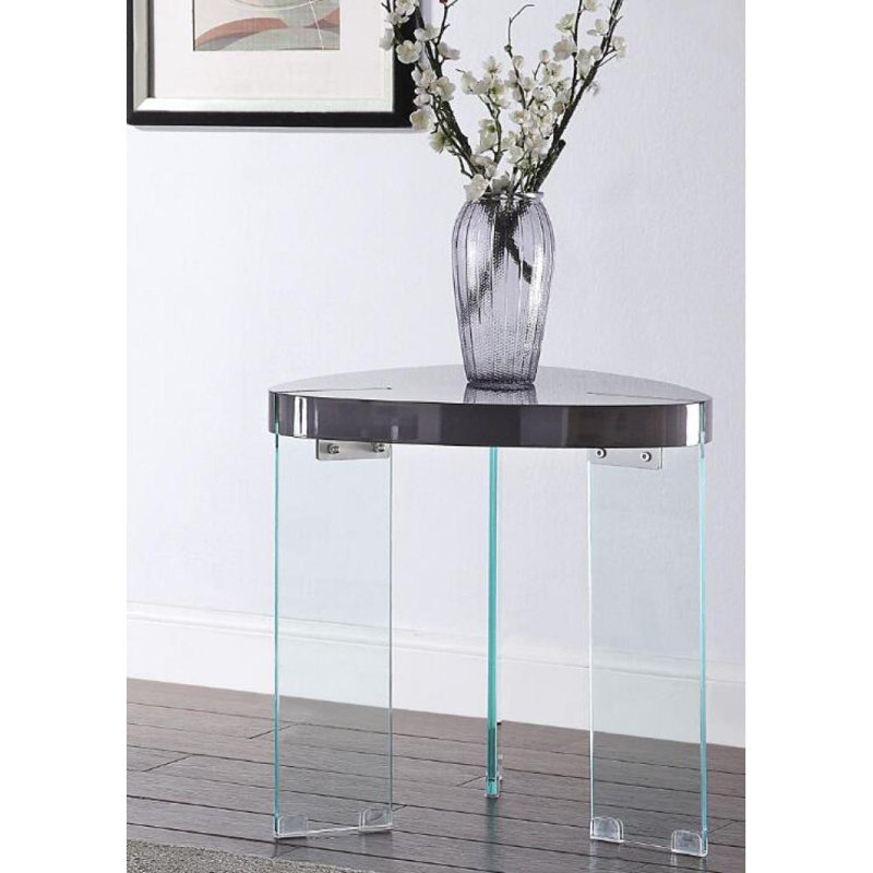 Table de bout triangulaire à trépied, Gris