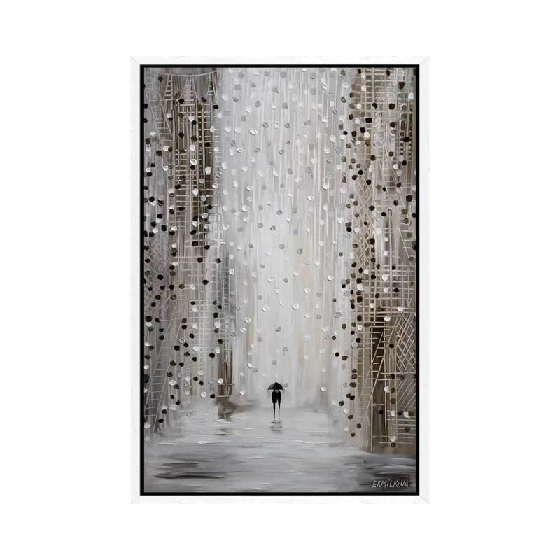Under The Rain by Ekaterina Ermilkina - Print on Canvas, 101.6 cm H x 66.04 cm W, White Framed