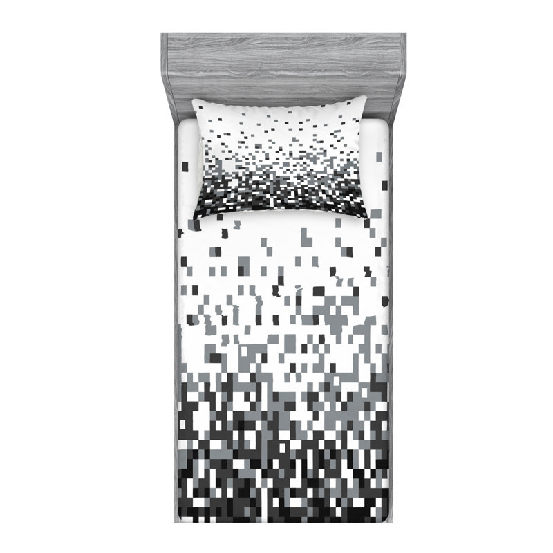 Microfiber Geometric Sheet Set, Twin XL Sheet Set + Fitted Sheet + 1 Pillowcase