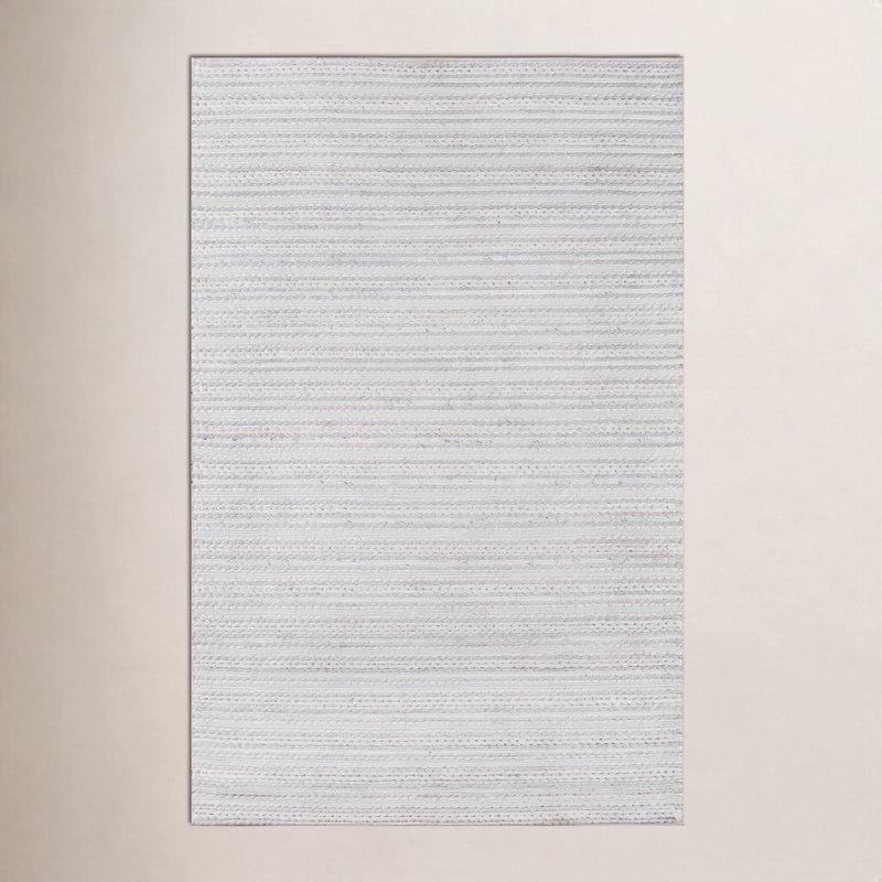 Tapis gris clair / crème / bleu clair tissé à la main Kells, Rectangle 8 pi 9 po x 11 pi 9 po
