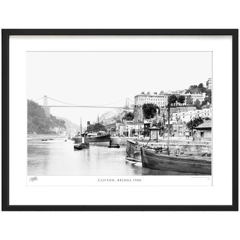 Clifton, Bridge 1900 - Single Picture Frame Print, 40cm H X 50cm W x 2cm D