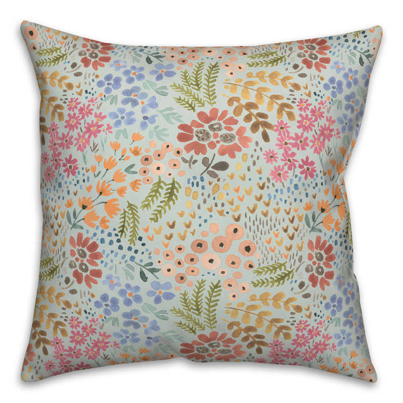 Coussin Floral, Bleu