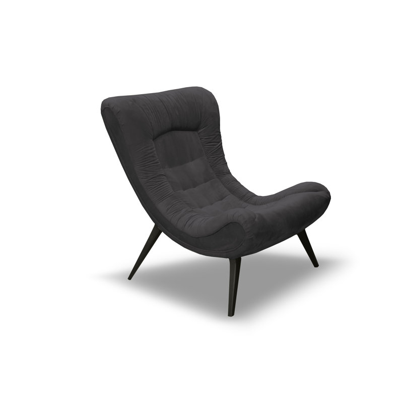 Mascarenaz Upholstered Slipper Chair, Anthracite