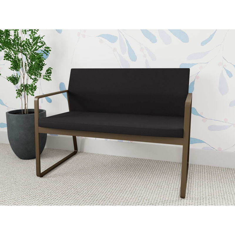 Causeuse Gansett, Tissu de flanelle gris Adler, Bronze