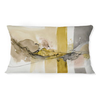 Coussin décoratif moutarde jaune Secrets IV - Abstract