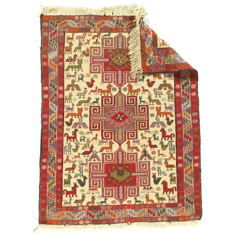 Mikasia Oriental Area Rug in Ivory