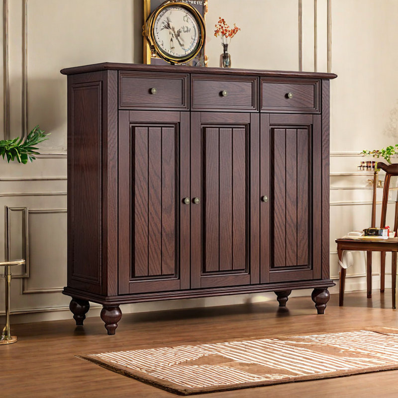 19 Pair Shoe Storage Cabinet, Brown