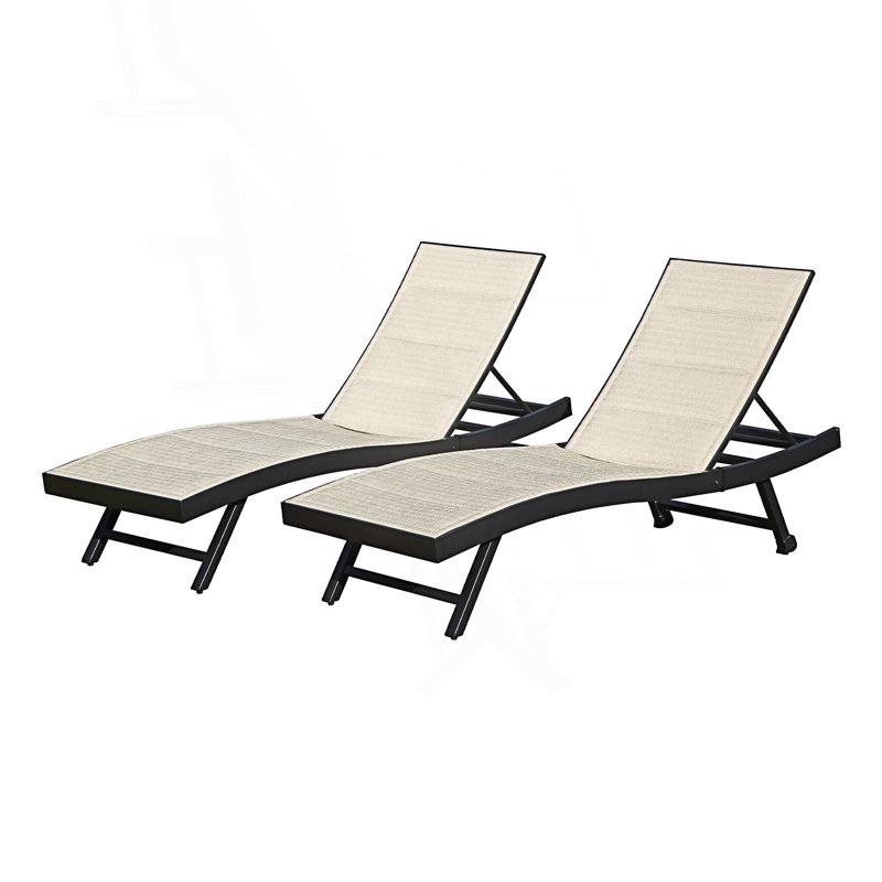 Ensemble de 2 chaises longues d'extérieur