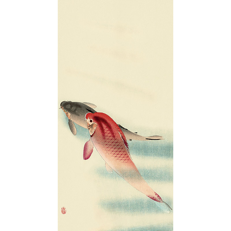 Two Carp 1 Piece Wrapped Canvas Painting