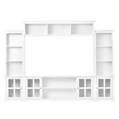 Meuble télé avec porte en verre trempé Akhill