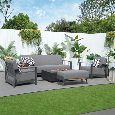 Kisan 7 - Person Patio Conversation Set with Cushions
