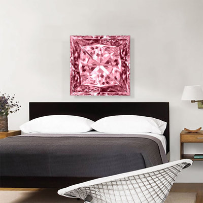 " Pink Princess Cut Diamond Jewel "