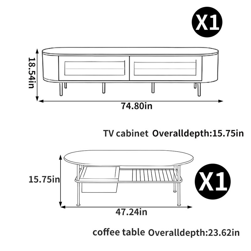 Creative coffee table and TV cabinet