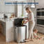 Poubelle de cuisine 10,5 gallons à double compartiment en acier inoxydable, poubelle de recyclage 20 L + 20 L, pédale à fermeture douce, résistante aux empreintes digitales-129706419