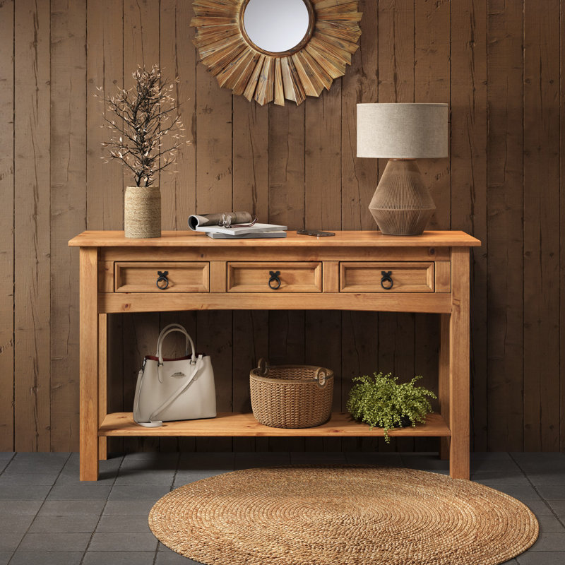 Palmea 122cm Solid Wood Console Table, Antique Wax