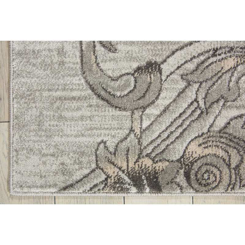 Tapis gris contemporain Ashli, Tapis de couloir 2 pi 2 po x 7 pi 6 po