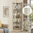 White Lighted Corner Curio Cabinet-1847094043