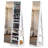 White Mirror Storage Cabinet 5 Shelves Rotatable