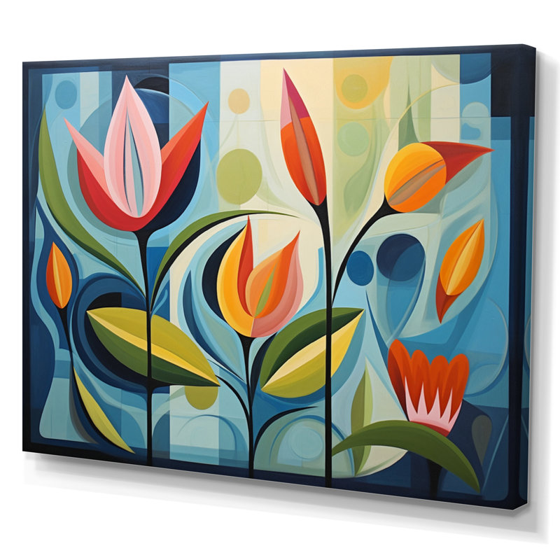 Green Mid Century Mod Nature II, reproduction d'art sur toile, Toile tendue, H 24 po x l 32 po x P 1 po, Sans cadre